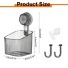 Unique Bargains Wall Mount Strong Suction Cup Shower Caddy with Hooks - 2 of 4