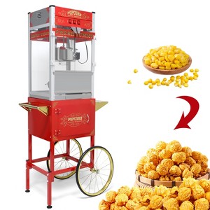 Hachikiko Vintage Popcorn Machine with Cart - 3-Switch Control, Tempered Glass & Storage Cabinet,16-Inch Wheels - 1 of 4