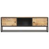 vidaXL TV Stand with Carved Door 51.2"x11.8"x15.7" Rough Mango Wood - 3 of 4