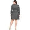 Plus Size Classic Long Sleeve Flared Mini Dress - 24seven Comfort Apparel™ - 3 of 4