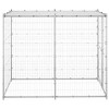 vidaXL Outdoor Dog Kennel with Durable Galvanized Steel Structure and Roof, Large Exercise and Play Area, Lockable Hinged Door for Safety, Silver - 3 of 4