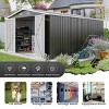 10x14 FT Outdoor Metal Backyard Storage Shed,Weatherproof Steel Garden Tool Shed,Storage Shed with 3 Lockable Doors and 4 Vents-Coolbibila - 2 of 4