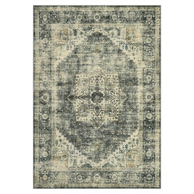 4 x 6 ft Polyester Imitation  Brown Green Rectangular Hallway Bathroom Entryway Kitchen Office Foldable Flower Printed  Washable Area