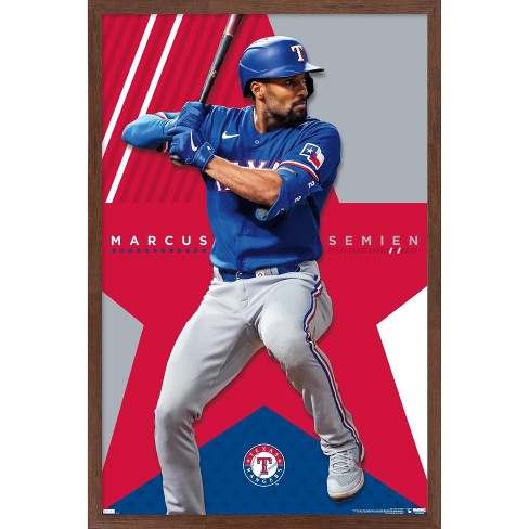 Trends International Mlb Texas Rangers - Marcus Semien 23 Framed Wall  Poster Prints Mahogany Framed Version 22.375 X 34 : Target