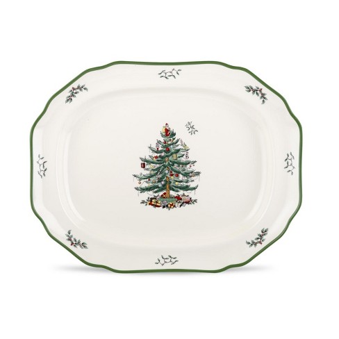 Spode Christmas Tree Sculpted Platter - 19 Inch