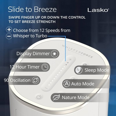 Lasko 40 12H Timer Remote Control Oscillating Tower Fan