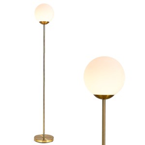 Costway 67'' Frosted Glass Globe Floor Lamp w/ 9W LED Bulb for Living Room Bedroom Office - 1 of 4