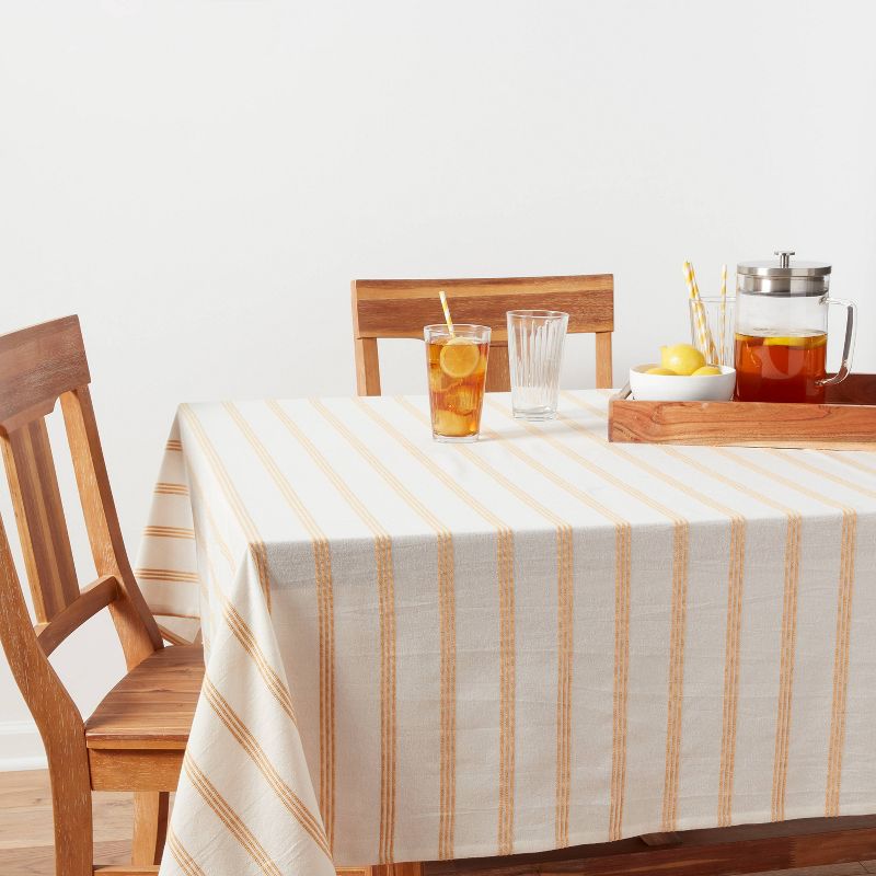 Cotton Striped Tablecloth Yellow - Threshold™, 2 of 4