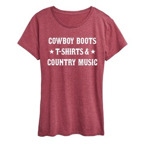 Women's - Instant Message - Cowboy Boots Short Sleeve Graphic T-Shirt - 1 of 4