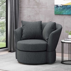 CAVINAS Soft Fabric Swivel Barrel Accent Chair with Movable Pillow Backrests,Upholstered Swivel Living Room Chair,Reading Chairs for Living Room - 1 of 4