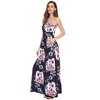 Women Strapless Floral Print Bohemian Boho Maxi Dress Casual Off Shoulder Beach Party Dress with Pockets - 2 of 4
