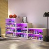 Lovmor Black Glass Door Shoe Box Shoe Storage Cabinet For Sneakers With RGB Led Light - 3 of 4