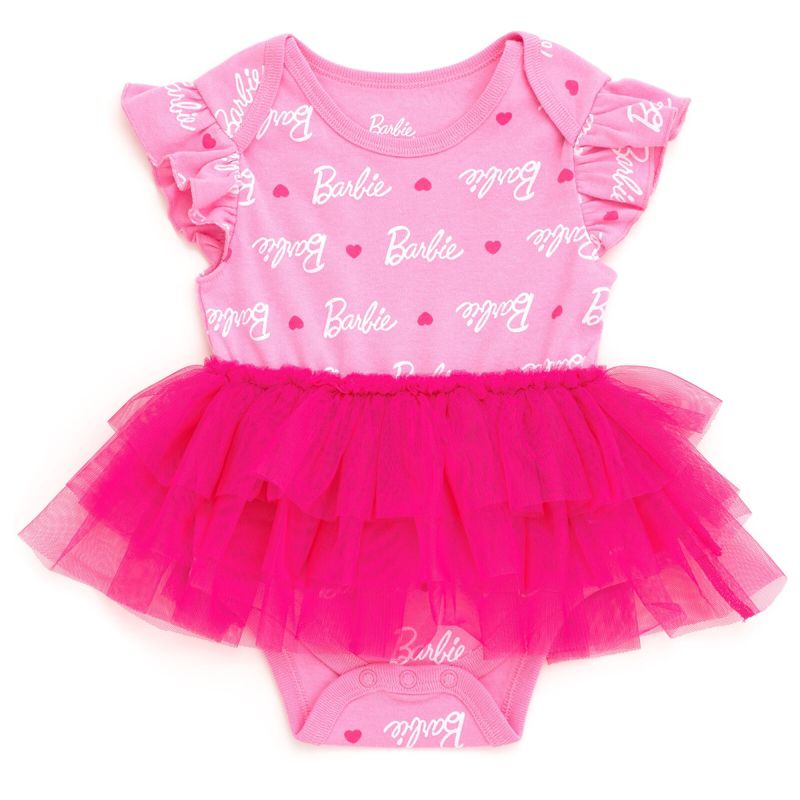 Barbie Baby Girls Bodysuit Tutu Dress Newborn to Infant, 1 of 5