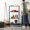 4 - Shelf Steel Wire Storage Rack Adjustable Sturdy Easy Assembly Black 13.4 Dx 23.2 Wx 48 H in Home Garage Workshop Organize - 2 of 4