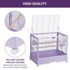 28" Bird Cage with Play Top & Rolling Stand – Metal Flight Cage with Slide-Out Tray & Temp/Humidity Monitor for Parrots, Cockatiels & Conures - 4 of 4