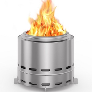 Smokeless Fire Pit, Portable, Easy-Clean Outdoor Fireplace with Ash Pan, Stand and Bag, Low Smoke for Camping, Patio & Backyard Use - 1 of 4