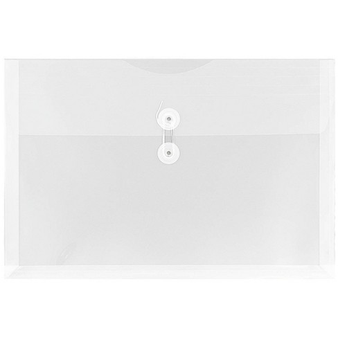 Jam Paper 9 3/4'' X 14 1/2'' 12pk Plastic Envelopes With Button And ...