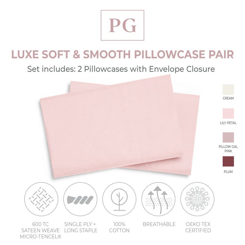 Luxe Soft & Smooth 100% Tencel Pillow Case Set, 2 of 4