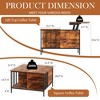ORRD 31.5" Farmhouse Lift Top Coffee Table – Adjustable Height with Hidden Storage & 3 Shelves - 4 of 4