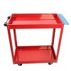 Vynxaria Folding Service Cart with Wheels - Portable 2-Tier Trolley for Home & Business - 3 of 4