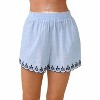Women's Deena Striped Shorts With Scallop Embroidered Hem Detail - Main Strip - 4 of 4