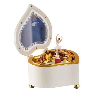 Collections Etc Ballerina Heart Music Box with Storage 5 X 4.75 X 3