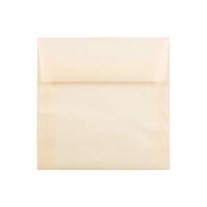 JAM Paper 5.5 x 5.5 Square Translucent Vellum Invitation Envelopes Spring Ochre Ivory 50/Pack - 1 of 4