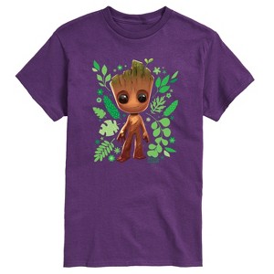 Men's - Marvel - Guardians of the Galaxy Baby Groot Leaf Short Sleeve Graphic T-Shirt - 1 of 3