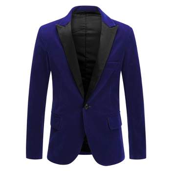Lars Amadeus Men's Velvet Blazer One Button Party Prom Tuxedo Dinner Suit Blazer