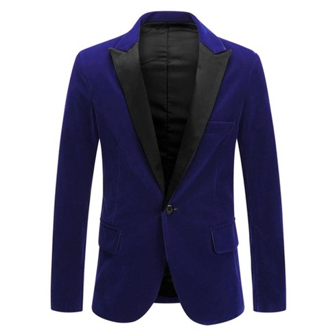 Lars Amadeus Men's Velvet Blazer One Button Party Prom Tuxedo Dinner ...