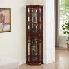 TiramisuBest Corner Curio Cabinet with Lights, Adjustable Tempered Glass Shelves, Mirrored Back, Display Cabinet - 2 of 4