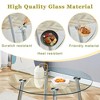 Okak 42/36/37.2In Morden Round Dining Table Kitchen Table with Glass Tabletop and Metal Legs for 4 for Kitchen - 4 of 4