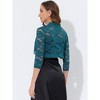 Allegra K Women's Elegant Ruffle Collar Sheer Floral Lace Crop Shrug - 4 of 4