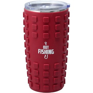 Pavilion Gift Company - Out Fishing - 20 oz Travel Tumbler with 3D Silicone Wrap - Portable Drinkware - 1 of 4