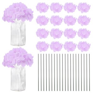 Unique Bargains Plastic Durable Realistic Reusable Silk Hydrangea Flowers with Stems for Home Decor/Wedding 9.84 In - 1 of 4