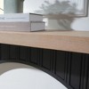 KIGFTSOD 66in Modern Minimalist Console Table - Black Arch Base, Natural Wood Top, Wood Table for Living Room, Entryway - 3 of 4