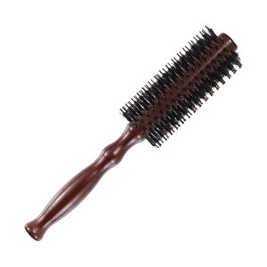 Unique Bargains Nylon Bristle Round Curling Hair Ruled Comb Brown - 1 of 4