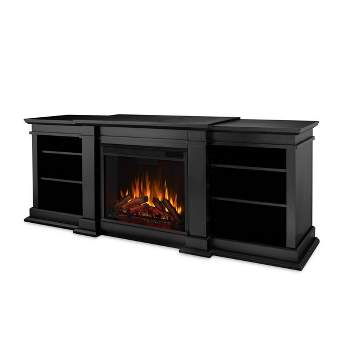 Real FlameFresno Entertainment Electric Fireplace Black
