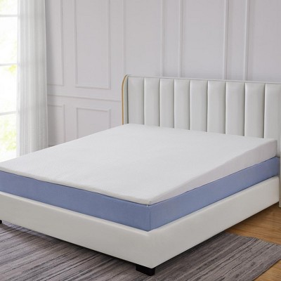 Cheer Collection Memory Foam Bed Wedge Mattress Topper With Washable ...