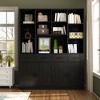 FUFU&GAGA Black Wood 15-Shelves Standard Bookshelf with Adjustable Shelves - 3 of 4