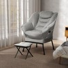 Sapphtopaz Modern Accent Chair with Ottoman Tufted Upholstered Soft Lazy Chair with Side Pocket Comfy Reading Chair for Living Room, Bedroom - 2 of 4