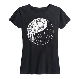 Women's - Instant Message - Yin Yang Sun Moon Short Sleeve Graphic T-Shirt - 1 of 4