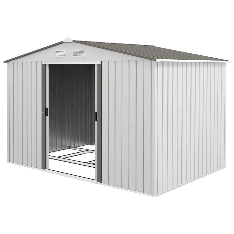 Outsunny Metal Storage Shed Organizer, Garden Tool House with Vents and Sliding Doors for Backyard, Patio, Garage, Lawn, 4 of 7