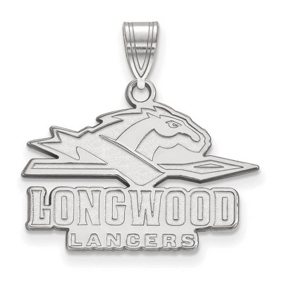 Black Bow Jewelry 14k White Gold Longwood Lancers NCAA Medium Pendant
