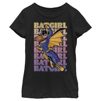 Girl's Batman Batgirl Distressed Retro Poster T-Shirt