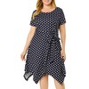Agnes Orinda Women's Plus Size Polka Dots Wedding Elegant Spring Summer Midi Shirt Dresses - 2 of 4