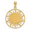 Black Bow Jewelry 14k Yellow Gold 22mm Sun, Moon and Stars Circle Pendant - 3 of 4