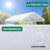 Racxily 10x20 Ft Carport Replacement Canopy Cover Garage Top Tent Shelter with 36 Ball Bungee Cords Heavy Duty Waterproof UV & Tear Resistant, White - 4 of 4