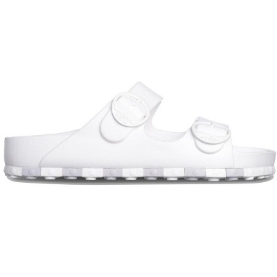Ccilu Horizon Check Women Casual Beach Slide Sandals with Adjustable Buckle Straps