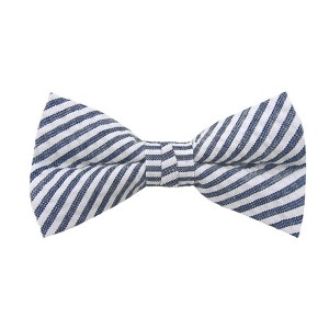 Jacob Alexander Men’s Seersucker Striped Pre-Tied Clip-On Bow Tie - 1 of 4